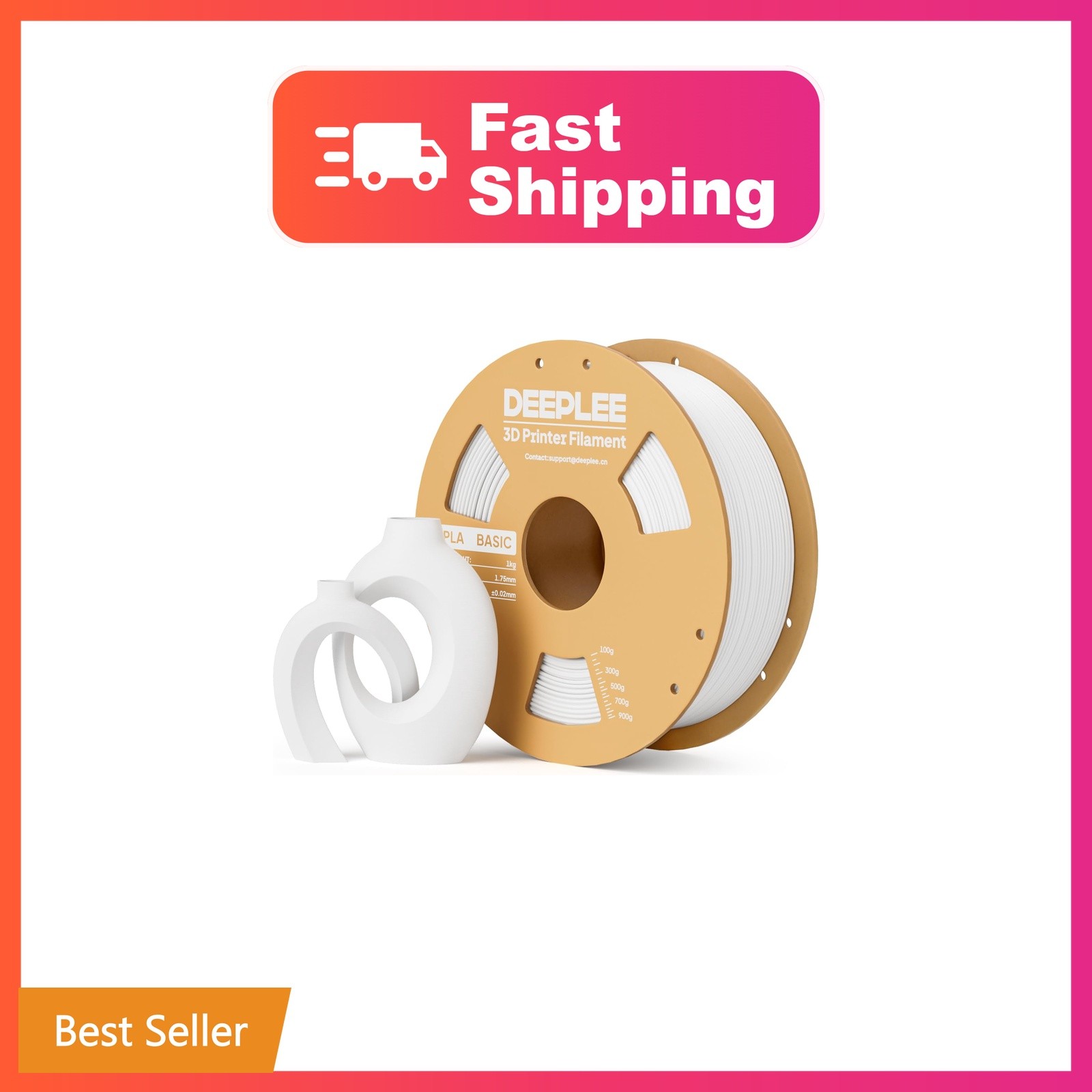 DEEPLEE PLA Basic 1.75mm 3D Printer Filament White 1KG | 3D Printer PLA, Dime...