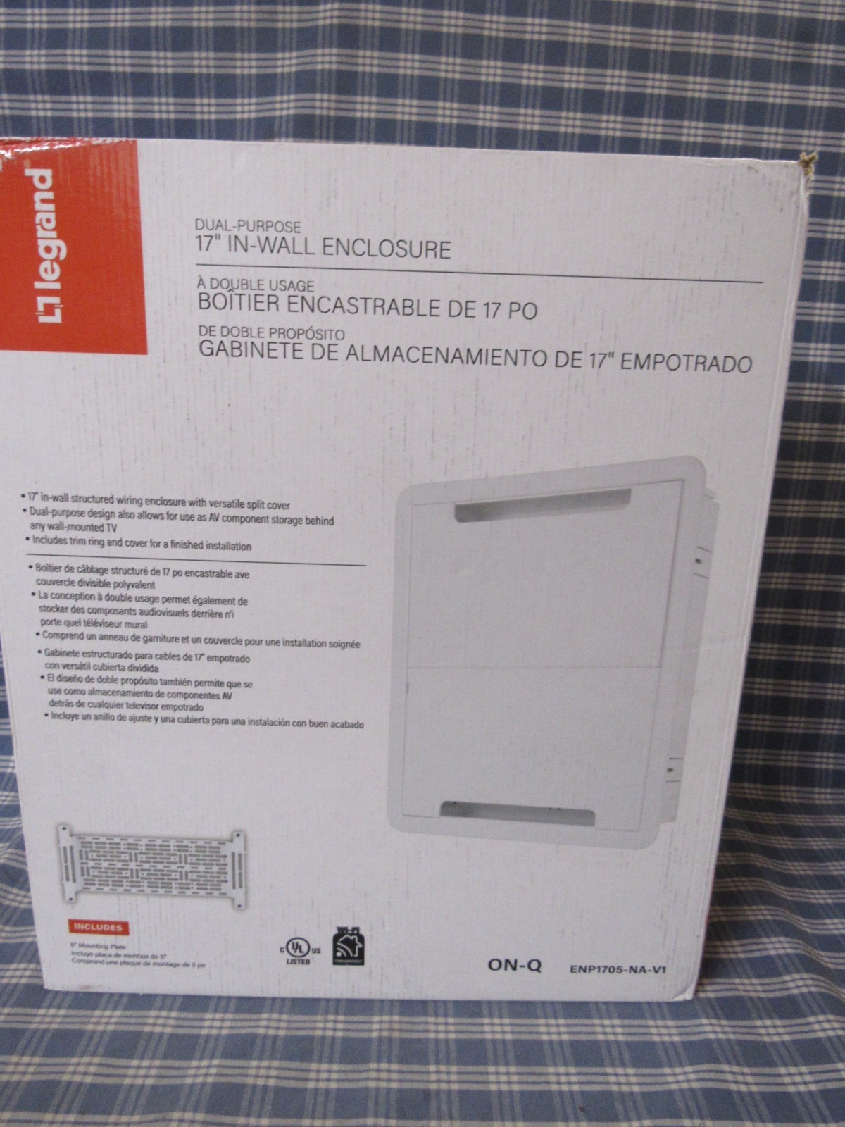Legrand OnQ 17" Media Enclosure Wall Cable Management System (New) 