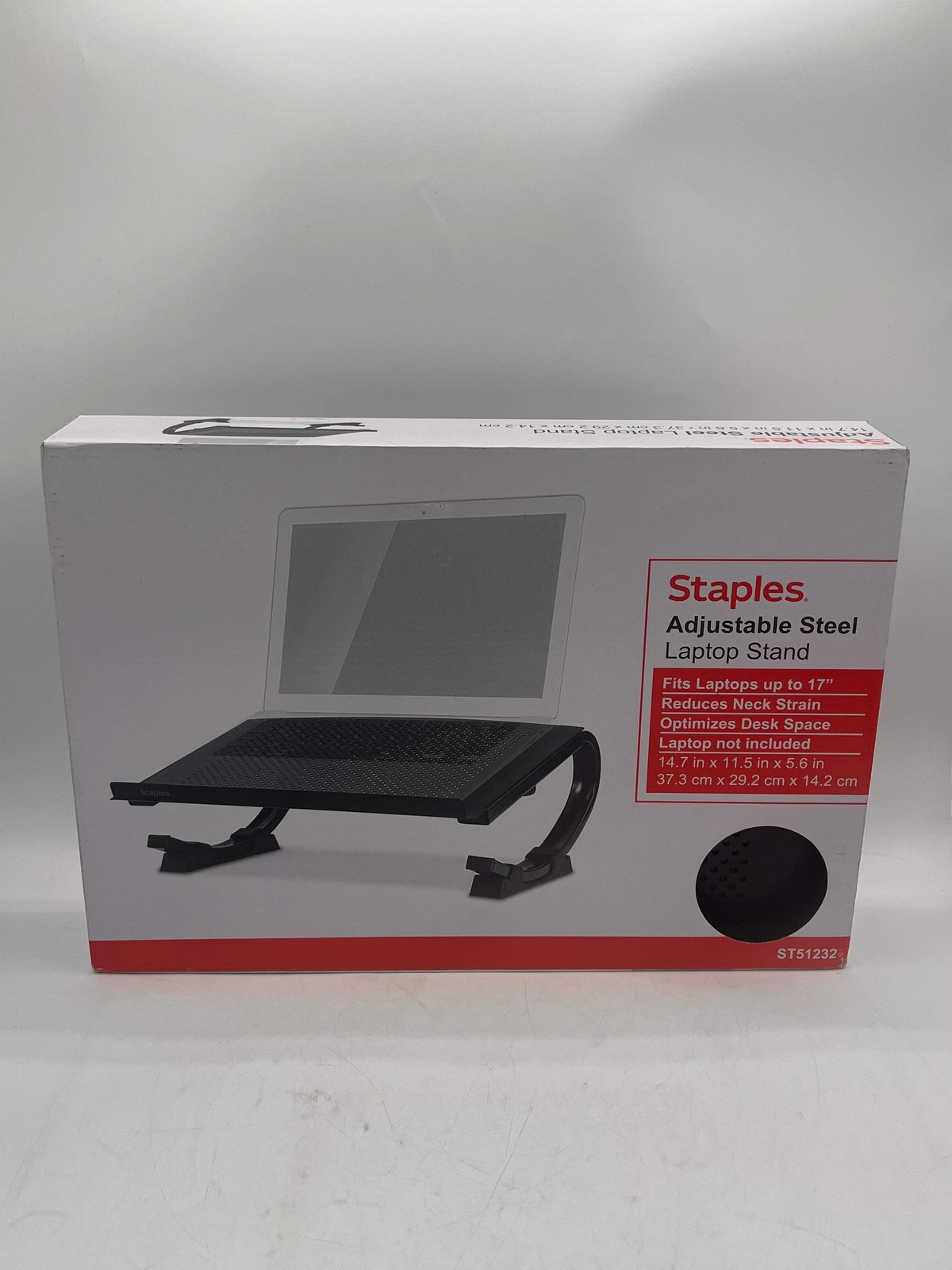 STAPLES TECH Adjustable Laptop Stand 14.75 x 11.25 Steel Black