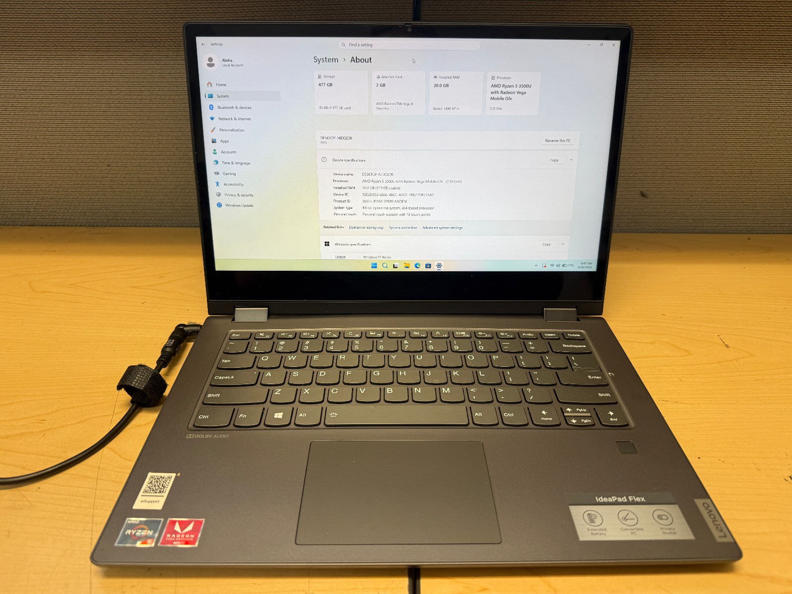 Lenovo IdeaPad Flex-14API 14" Touch Laptop Ryzen 5 3500U 20GB RAM 512GB SSD WIN