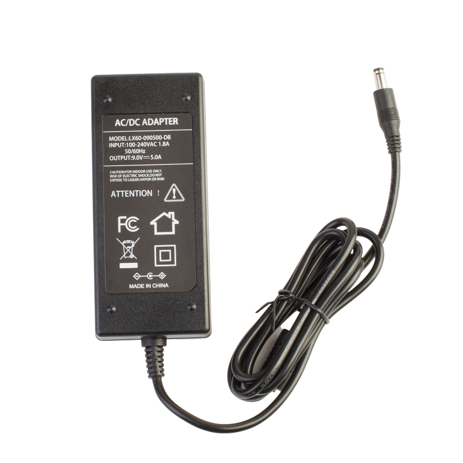 9v AC adapter to DC 5.5x 2.1mm plug for Guitar Effect Padals