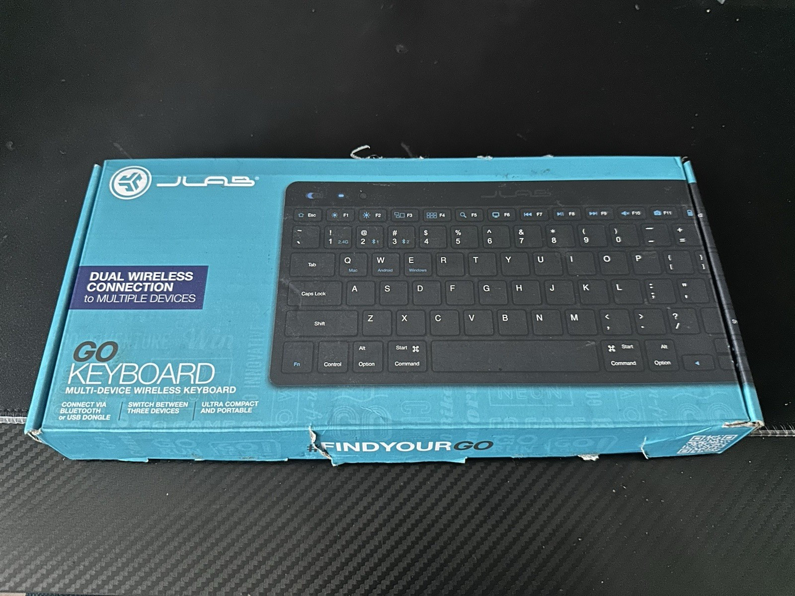 JLab GO Keyboard Multi-Device Wireless Bluetooth Compact QWERTY English Black