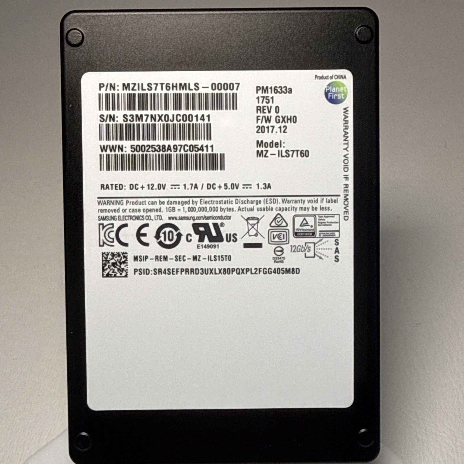 Samsung PM1633a 7.68TB SAS 12G SSD MZ-ILS7T60 MZILS7T6HMLS-00007 #2