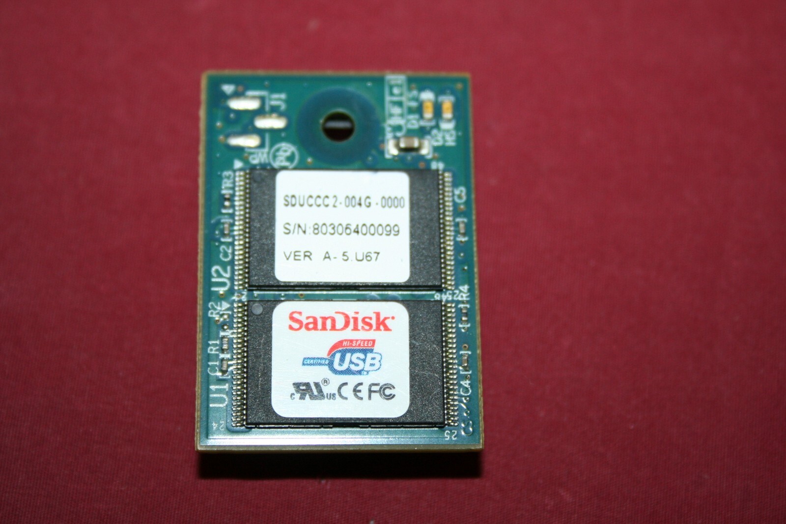 Lot of (5) SanDisk 4GB USB Horizontal DOM Flash Memory Storage SDUCCC2-004G uDOC