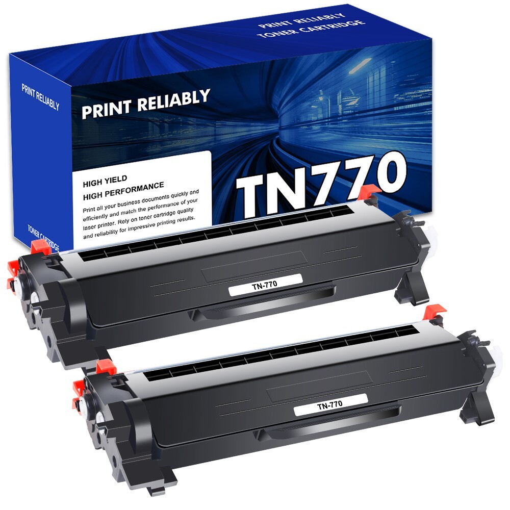 2-Pack TN770 Toner Cartridge compatible with Brother HL-L2370DWXL HL-L2395DW