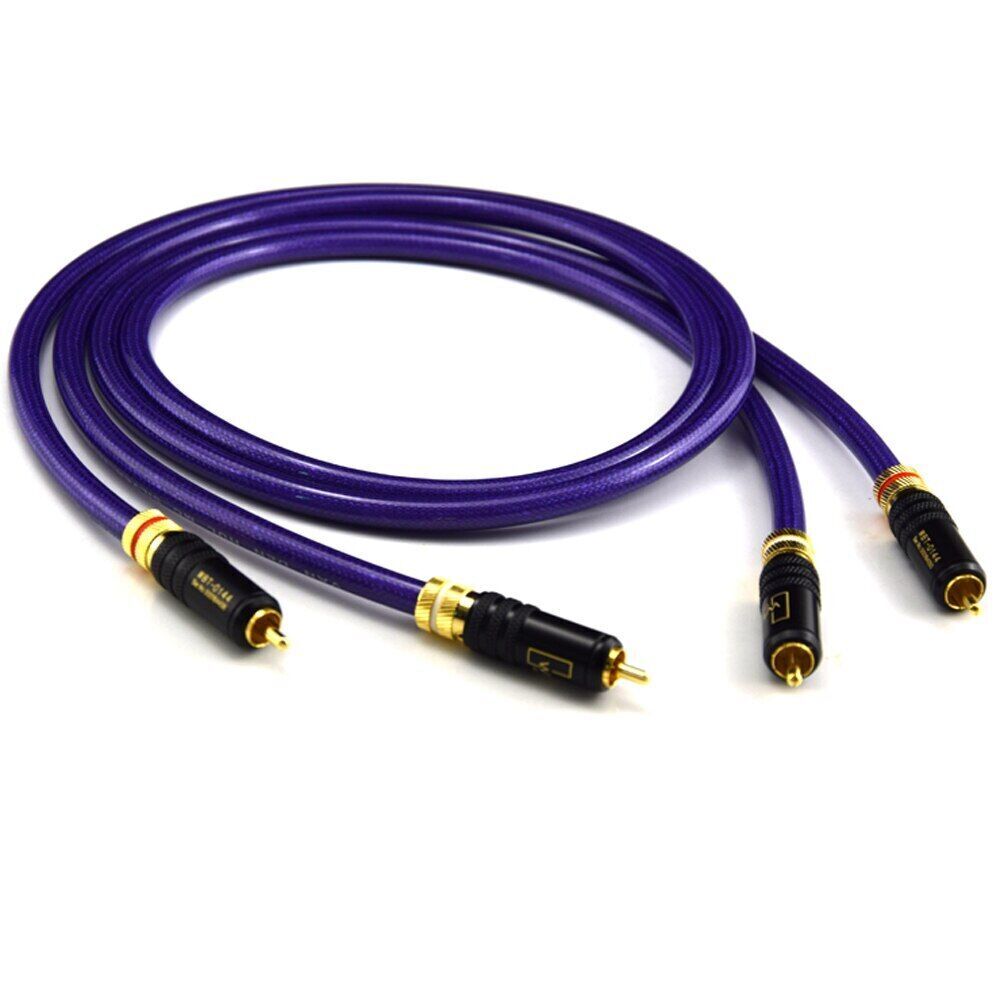 Pair OCC Pure Copper with Silver Plated Wire HIFI Audio Interconnects RCA Cable