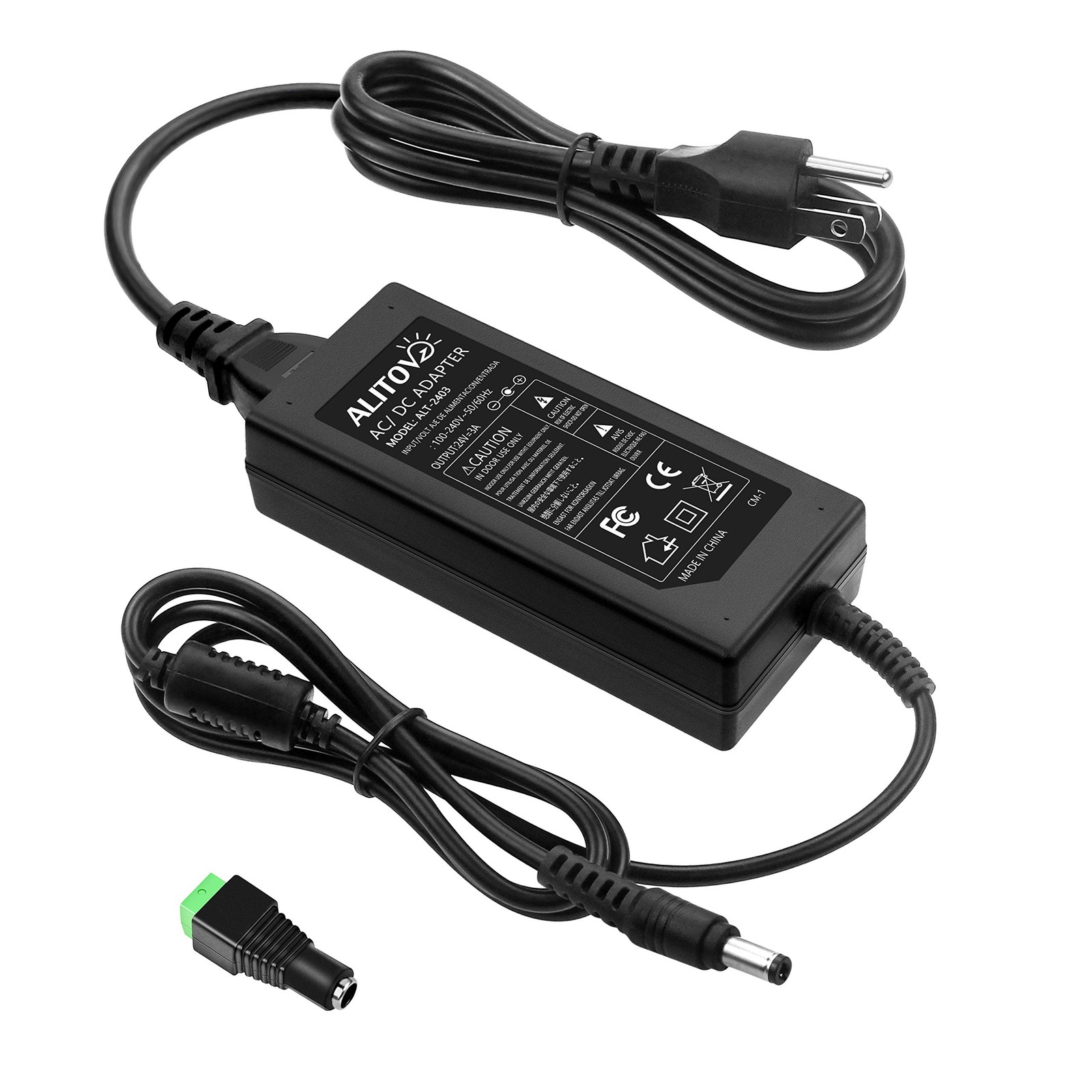 ALITOVE 24V 3A 72W AC to DC Adapter Power Supply 72W, Black 