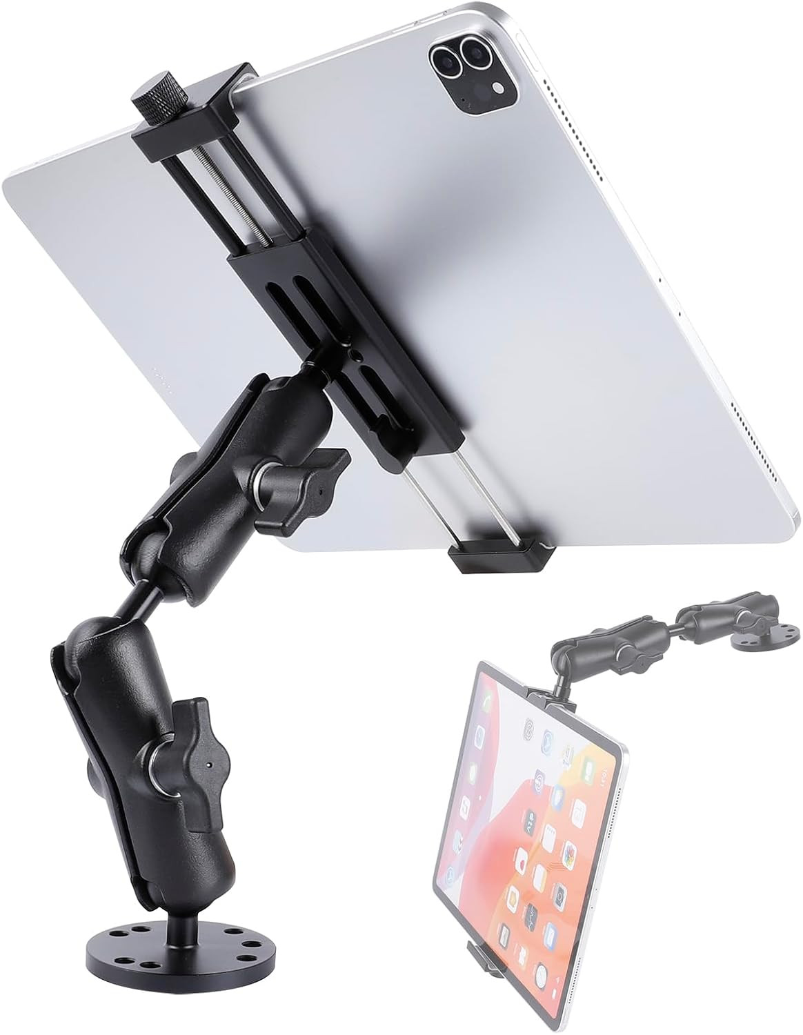 All-Aluminum Heavy Duty Drill Base Tablet Holder Mount for 4.7"-15" Ipad