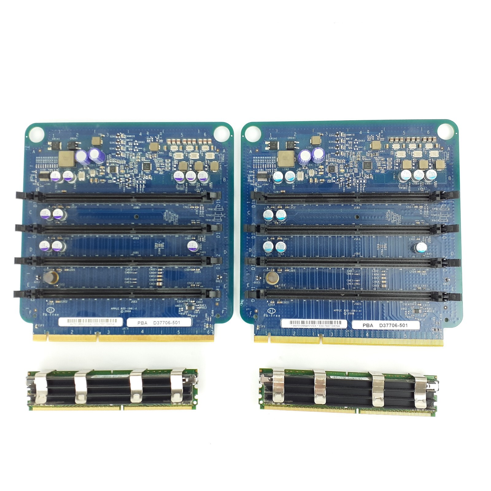2 Apple Memory Riser Cards for Mac Pro 820-1981-A 2006 And 2 Micron 512MB RAM