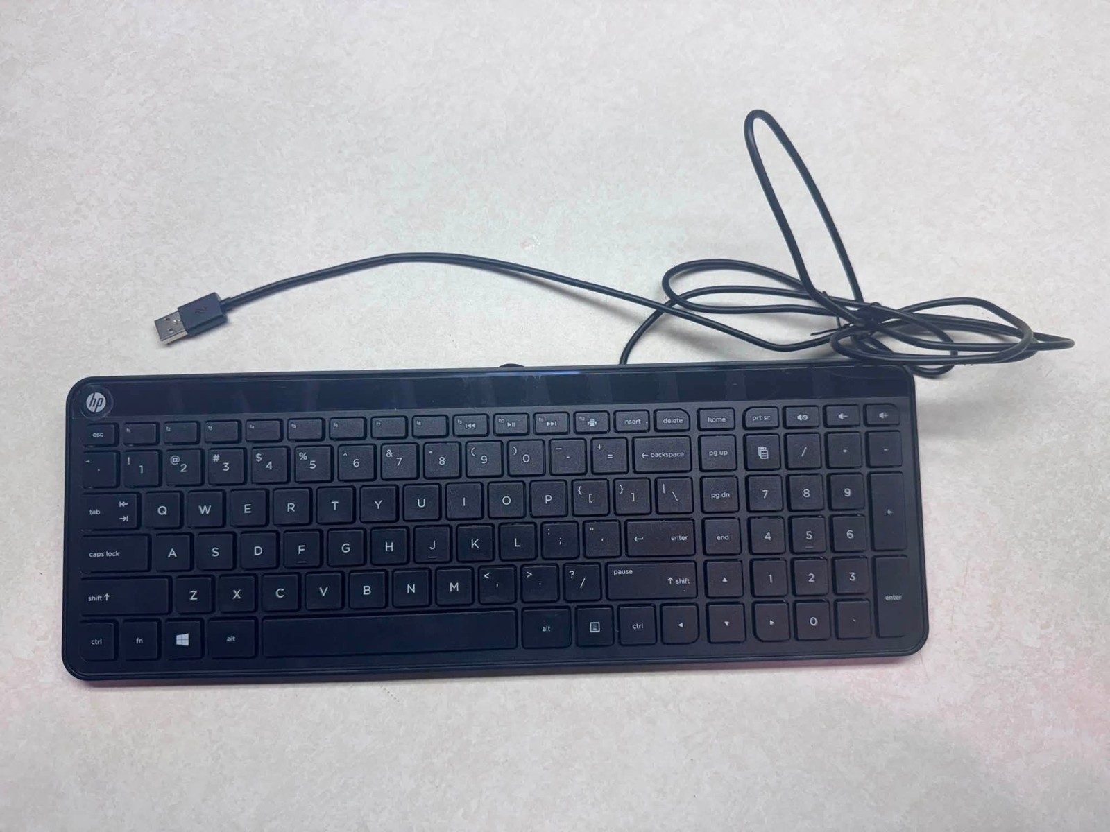 HP KBAH21 Wired USB Slim Keyboard Black P/N 801526-001 New Open Box
