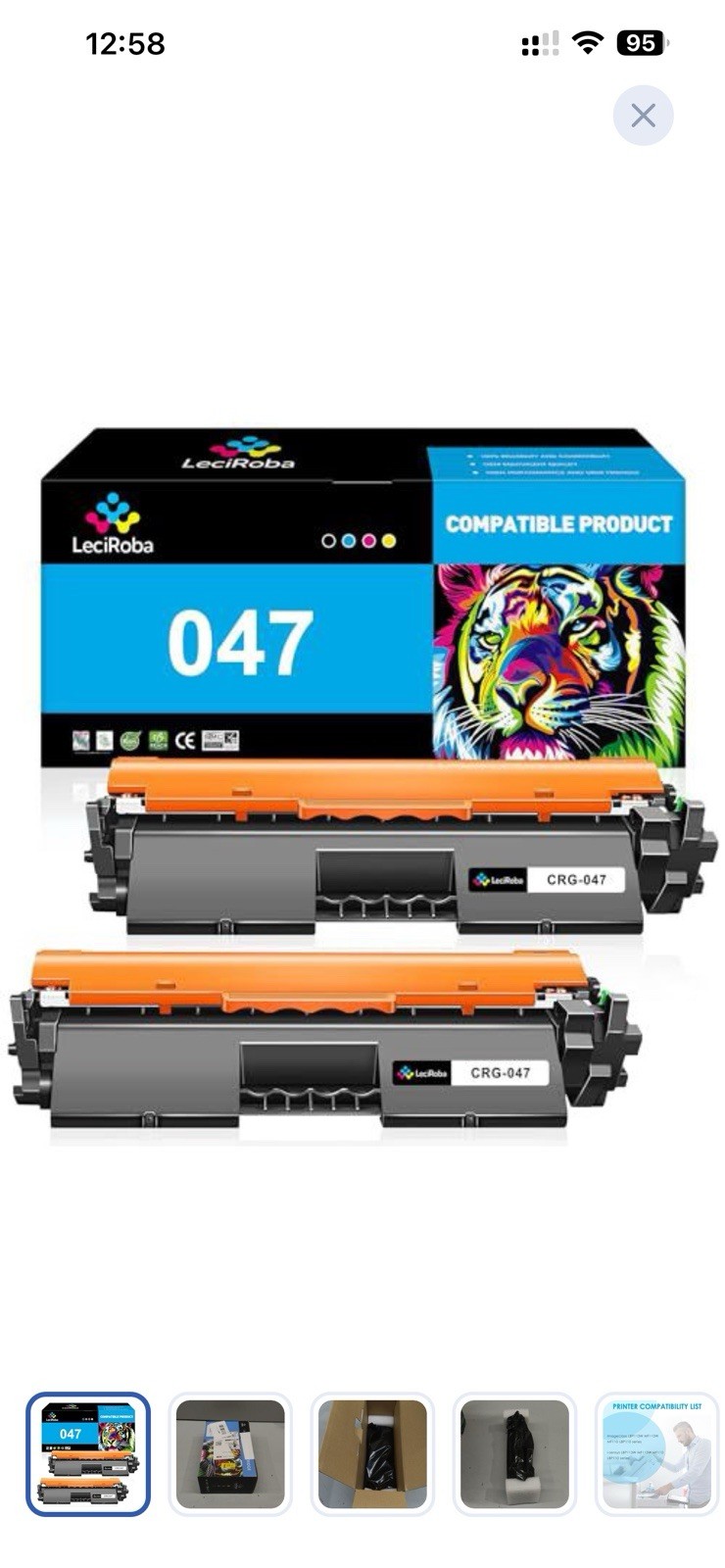 Toner Cartridge For Canon 047 Imageclass- LeciRobe Brand - New Open Box TWO PACK