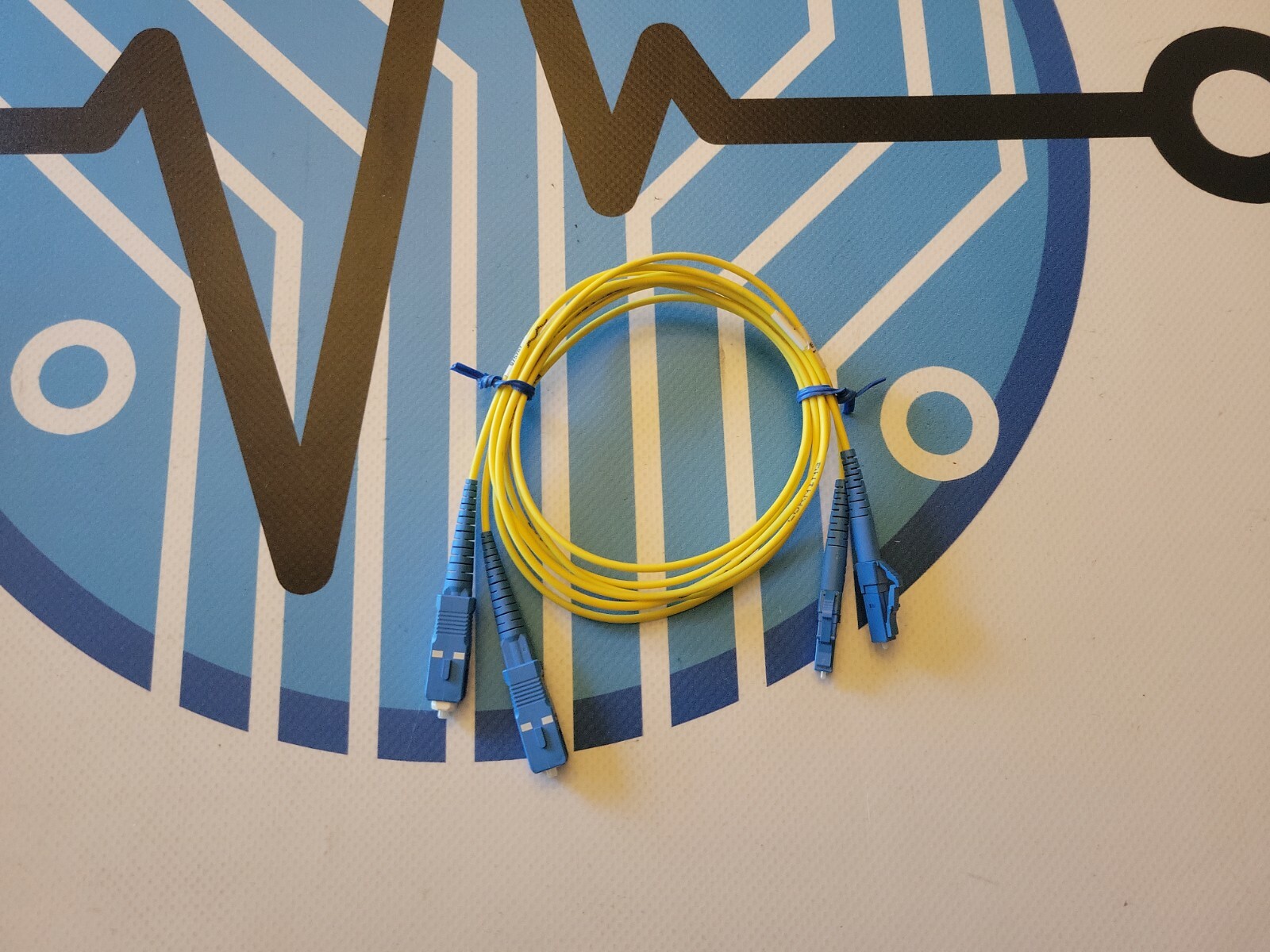 2x LOT Corning 3ft 1M LC-SC SG SSC-P Fiber Optic SM 9/125 Patch Jumper Cable