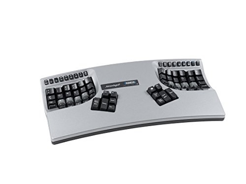 Black - Kinesis Advantage2 Silver Ergonomic Keyboard (KB605)