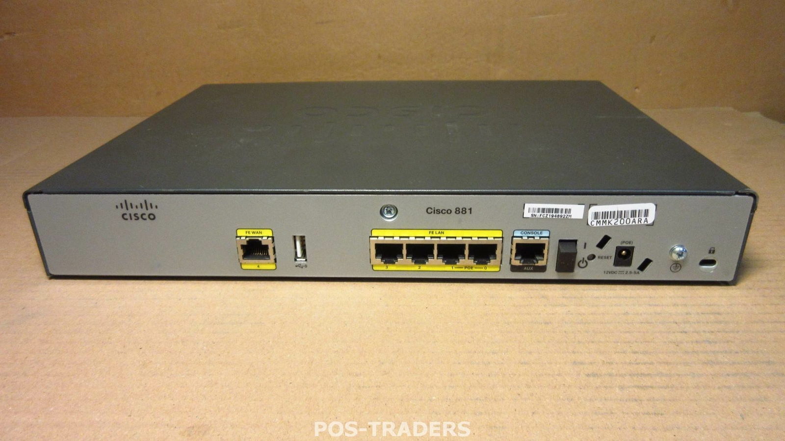 Cisco 800 Series 881-K9 Ethernet Security Router CISCO881-SEC-K9 - EXCLUDING PSU