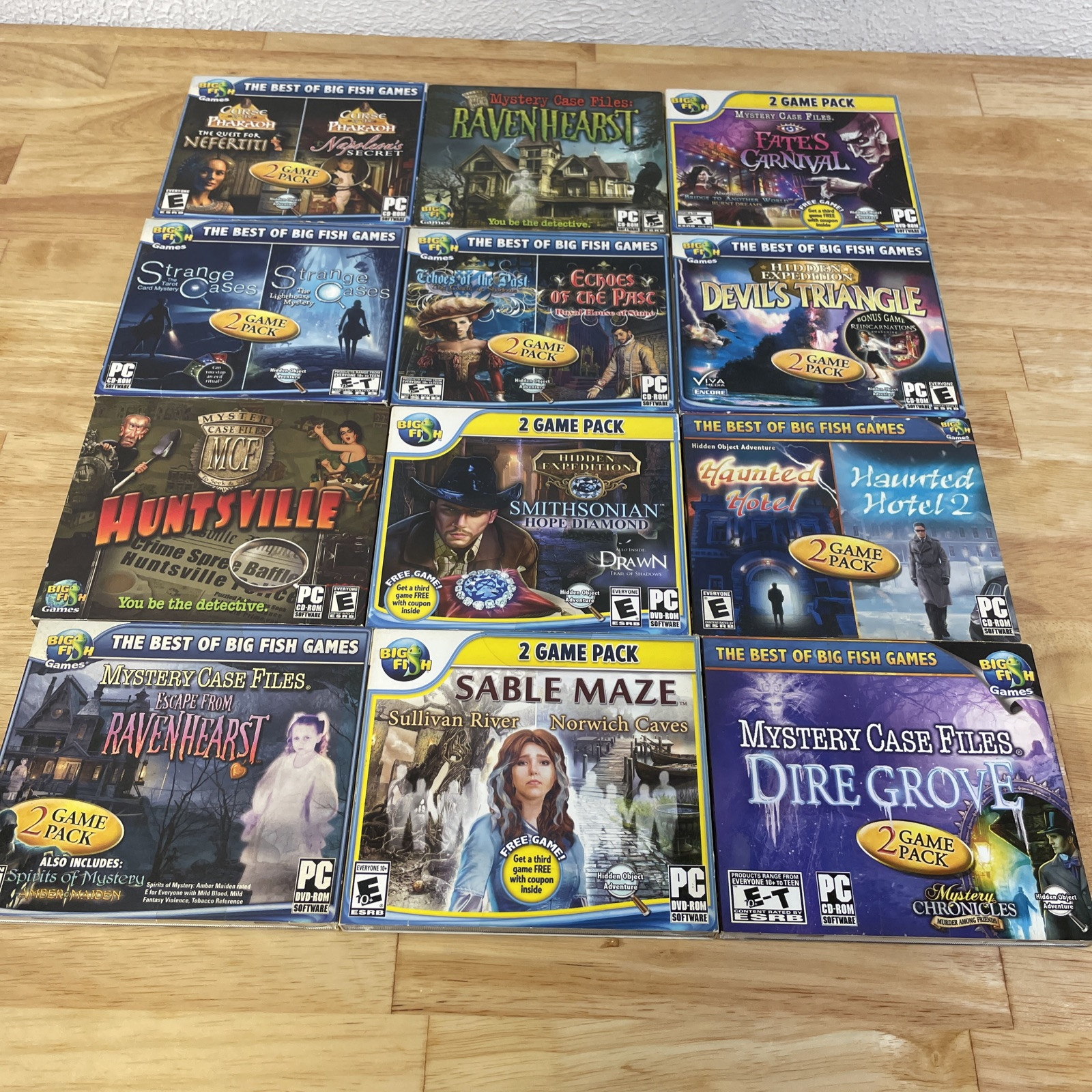Lot of 12 PC Games: Big Fish Games- Various Adventure & Mystery Titles