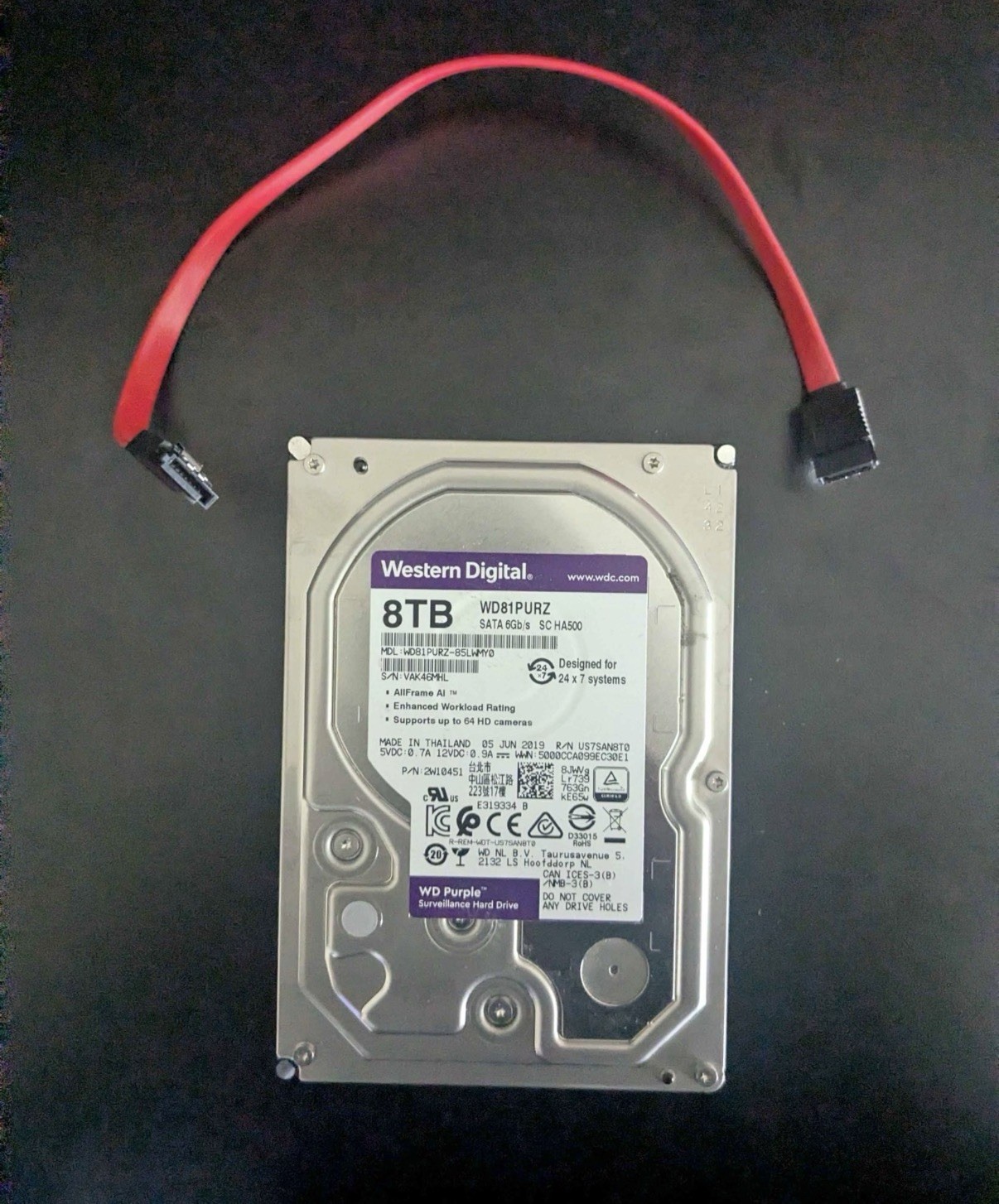 Western Digital WD Purple 8TB 3.5in SATA 6Gb/s 5400RPM 256MB WD81PURZ