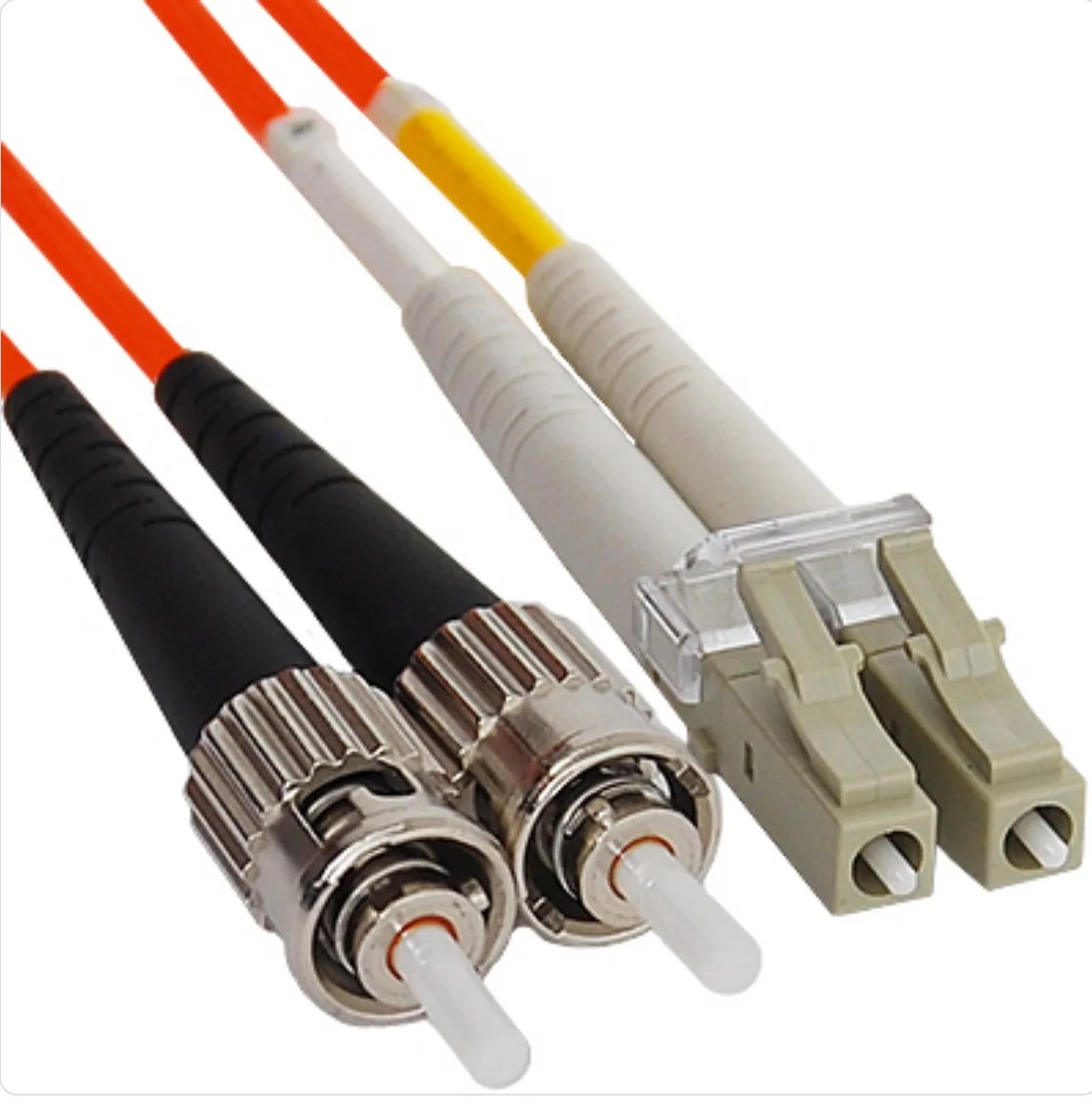 [2pcs] 1M‑10M LC UPC to ST UPC Duplex OM2 LSZH Multimode Fiber Patch Cord LAN