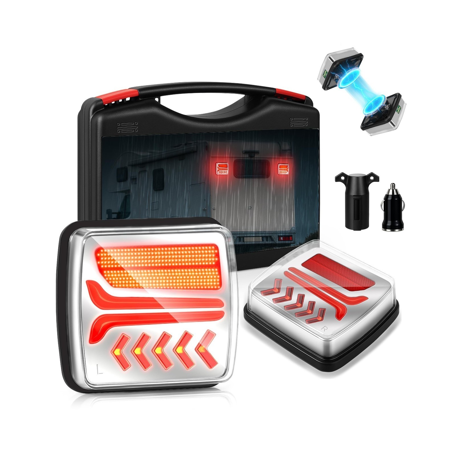 Wireless Trailer Lights Magnetic - Bluetooth LED Trailer Lights, High Brightn...