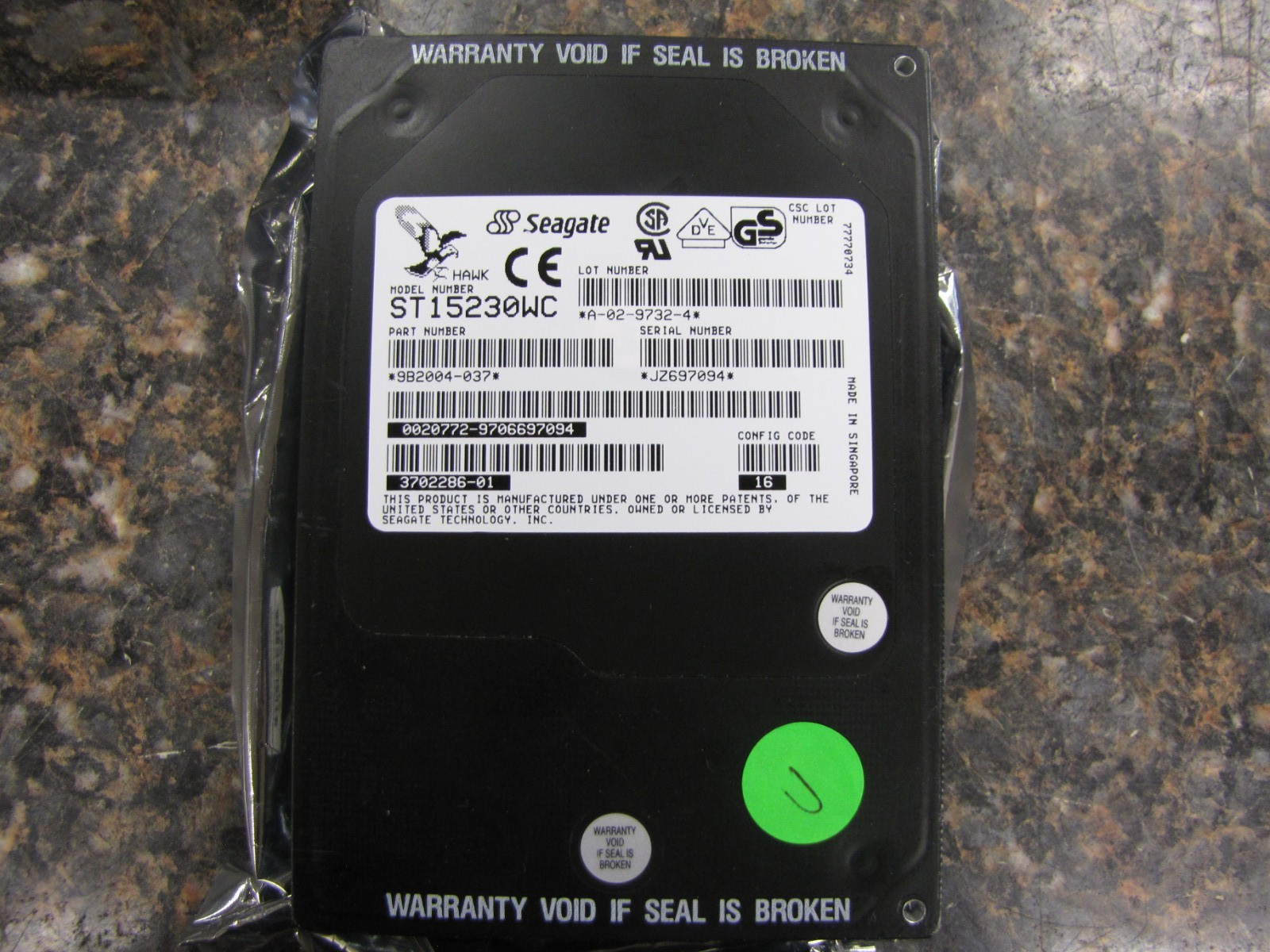 ST15230WC Seagate Hawk 4 4.29GB 5400RPM Fast Wide SCSI Internal Hard Drive -ND1