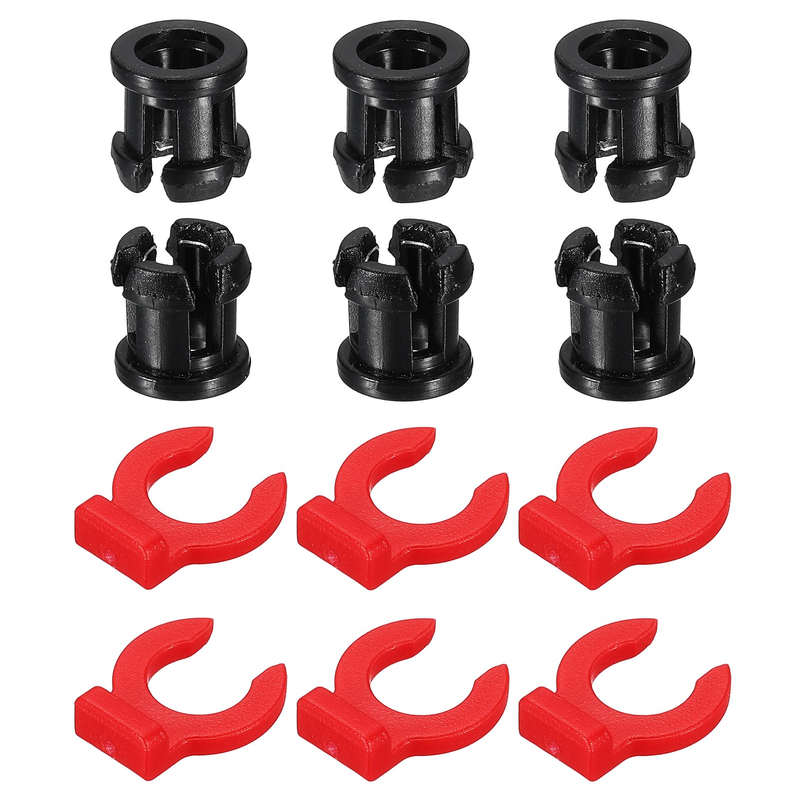 6 Set 3D Printer Tube Coupler Set Joint Connector 7.5mm OD x 4mm ID Black/Red]