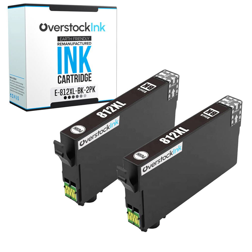 2-Pack Compatible OSI T812XL Black Ink for Epson WorkForce Pro EC-C7000 WF-7310
