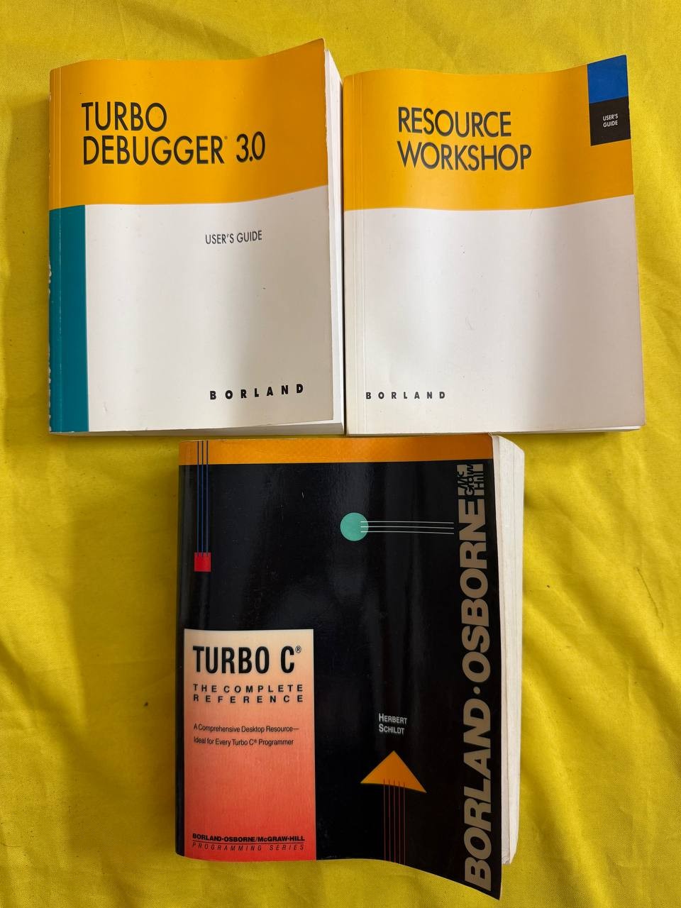 Lot of 3 Borland Turbo Debugger 3.0 Resource Workshop Turbo C Books RE