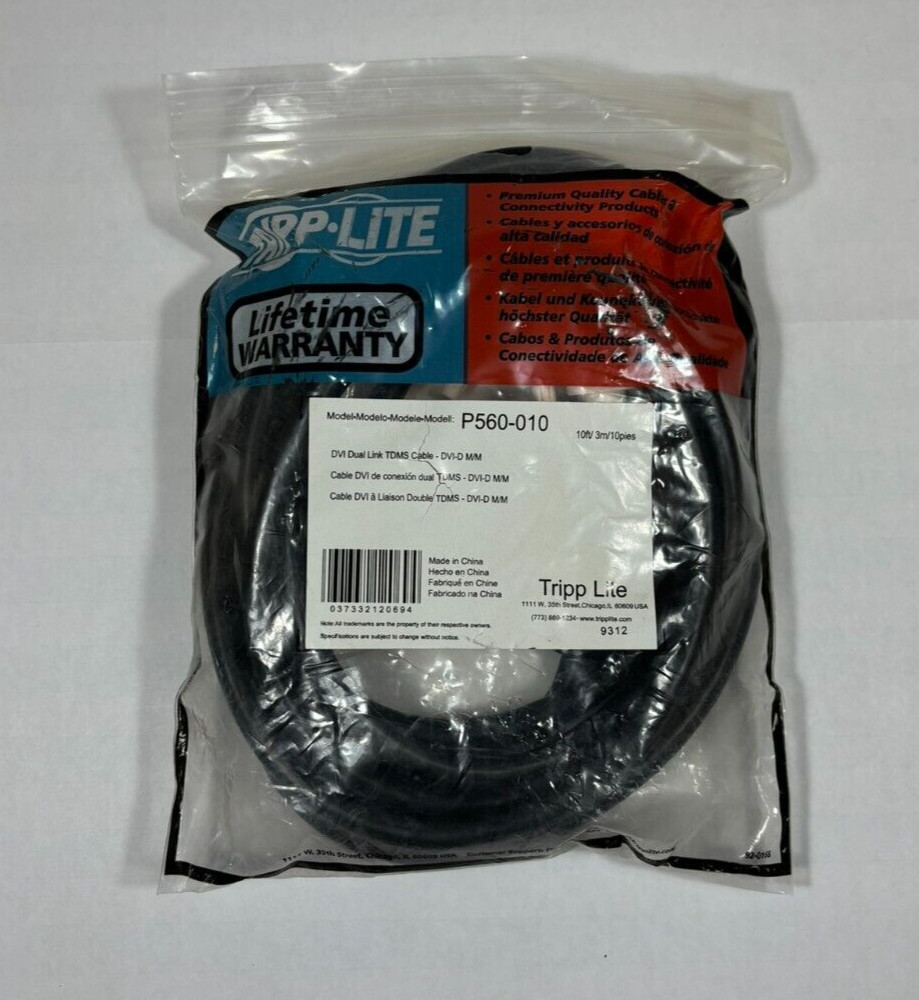 Tripp Lite 10 ft DVI Dual Link TDMS DVI-D M/M Cable - NEW