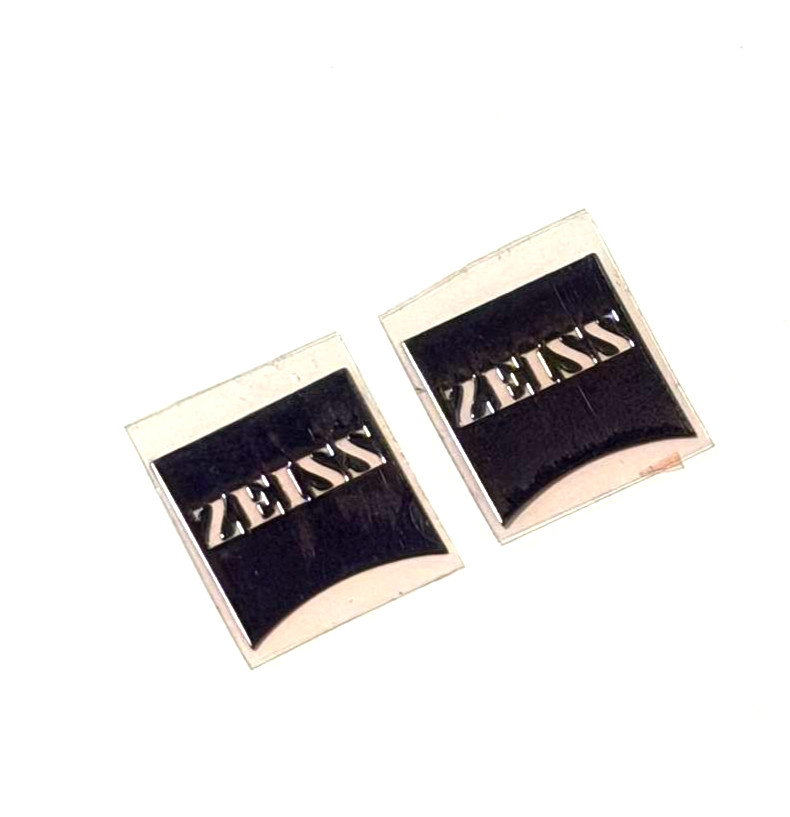 2 Pcs Metal Silver Sticker Label Logo for  ZEISS   15mm x 15mm