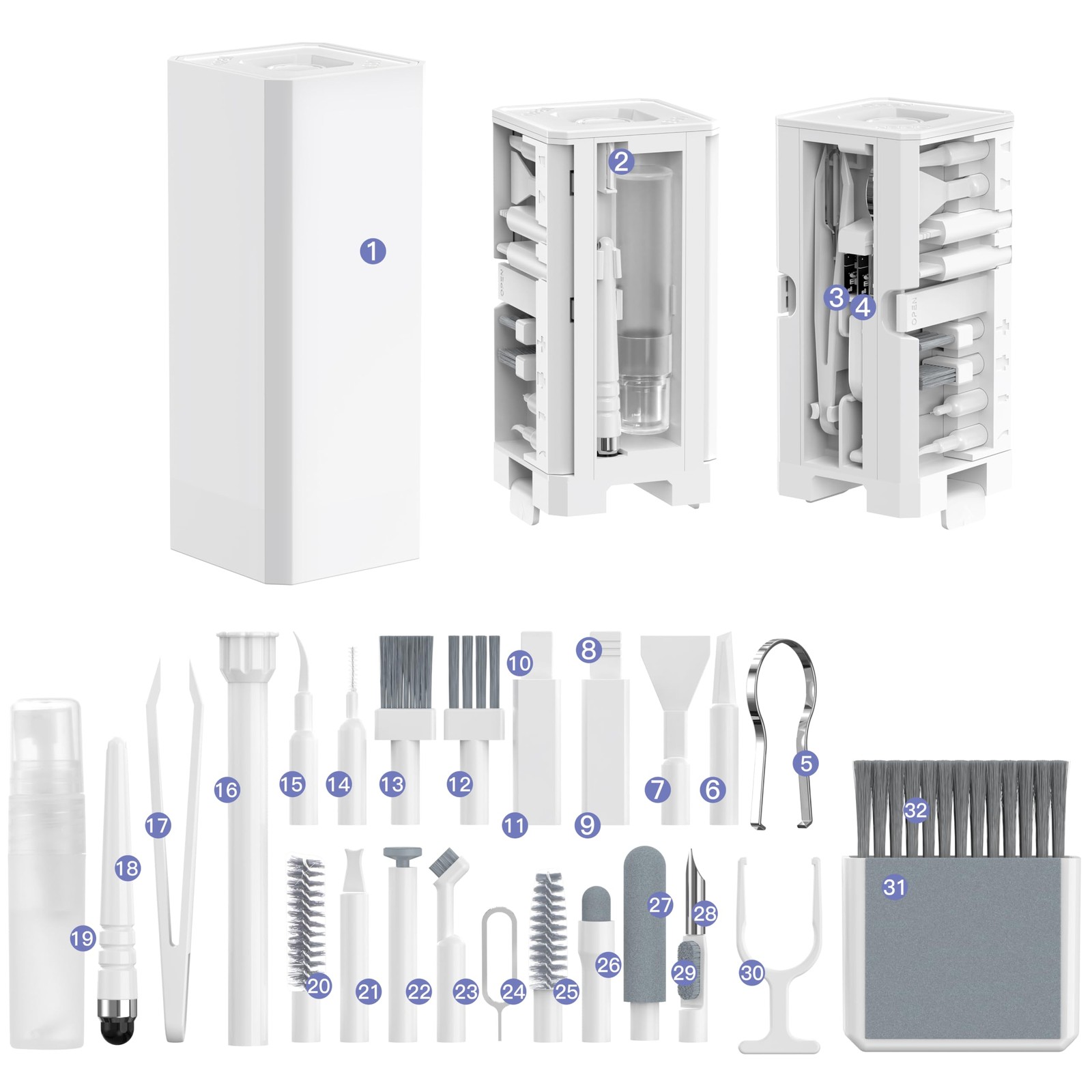32-in-1 Multi-Functional Cleaning Kit for Electronics inlcuding Headphones,Mo...