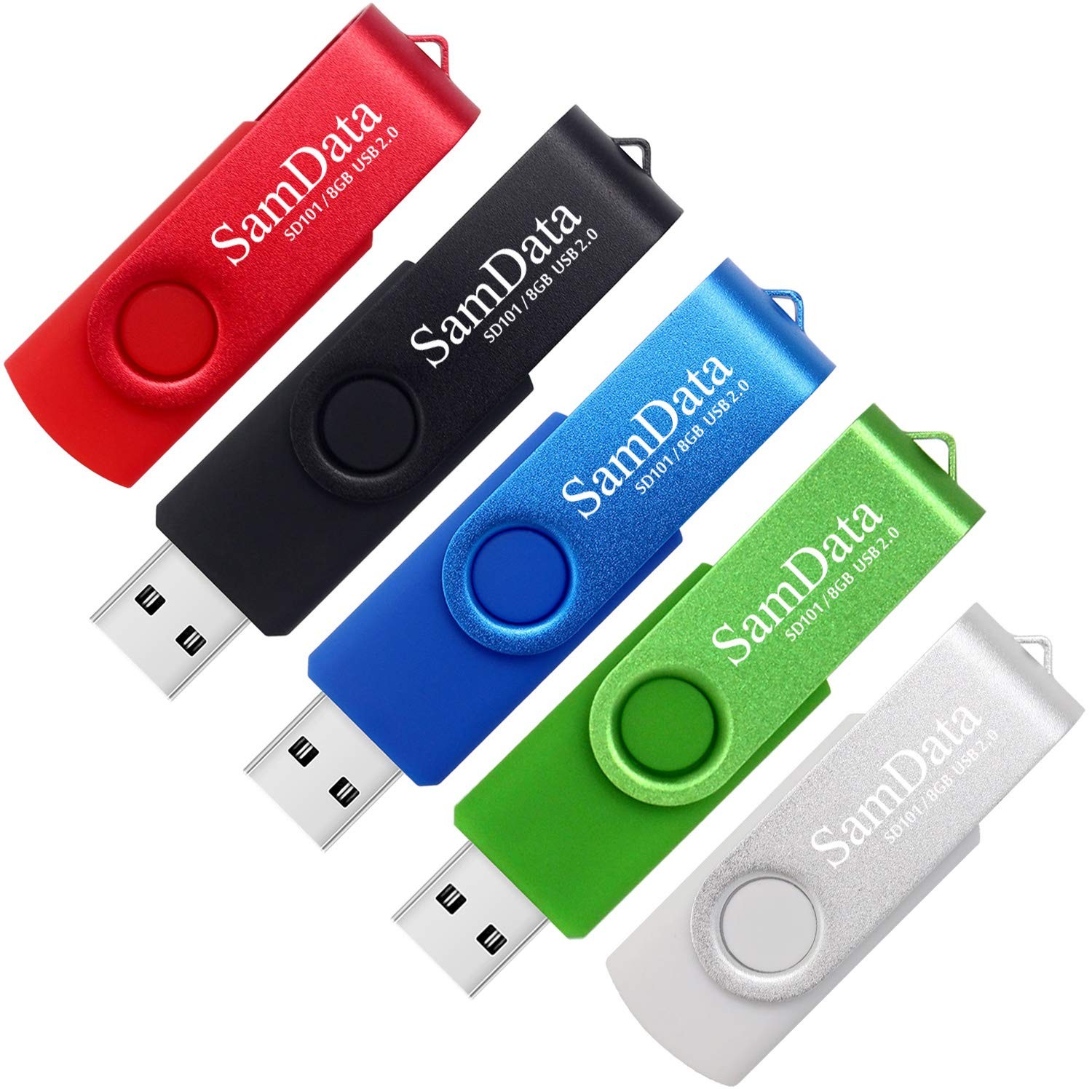 SamData 8GB USB Flash Drives 5 Pack 8GB Thumb Drives Memory Stick Jump Drive ...