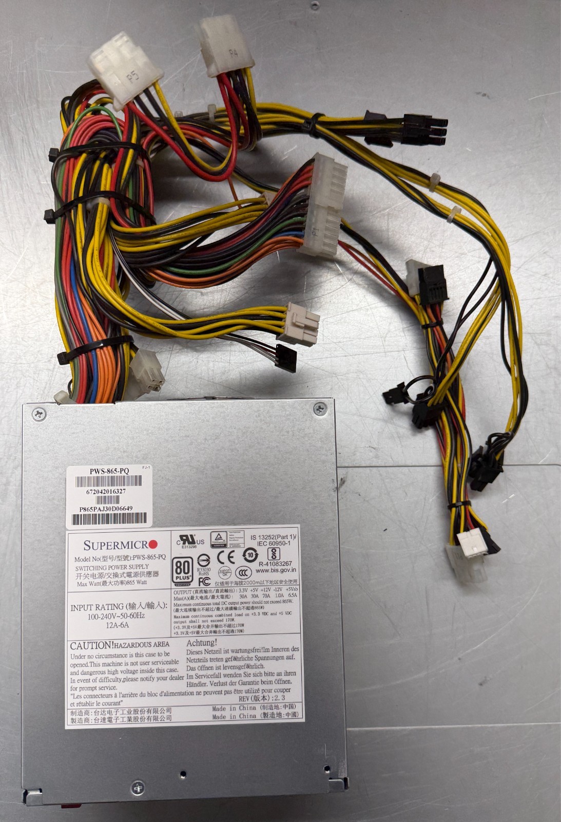 SuperMicro PWS-865-PQ 865W 80+ Server Power Supply