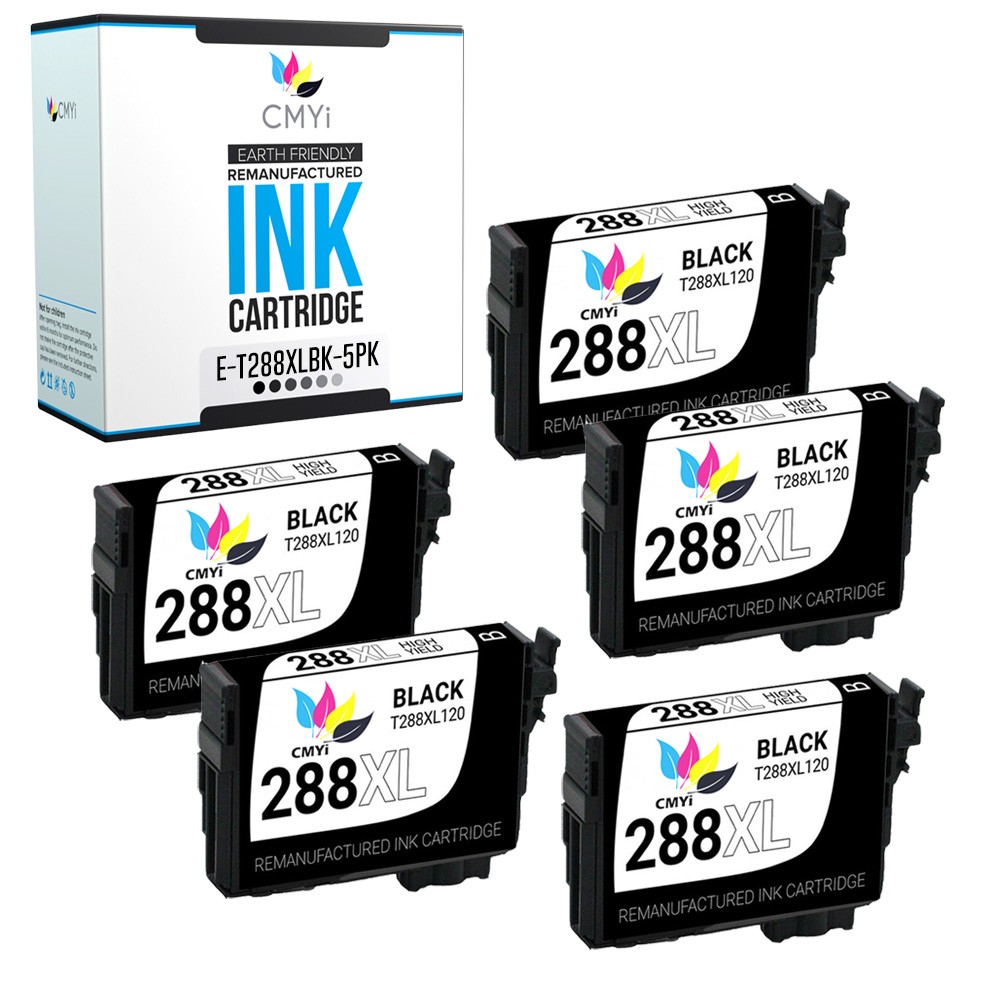 5PK CMYi Replacement 288XL BK Ink Cartridges for Epson Expression XP-440 XP-446