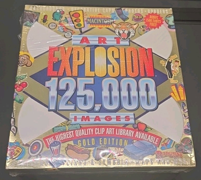 Nova Art Explosion Macintosh 125,000 Images 1996 Clip ArtGold Edition SEALED NEW