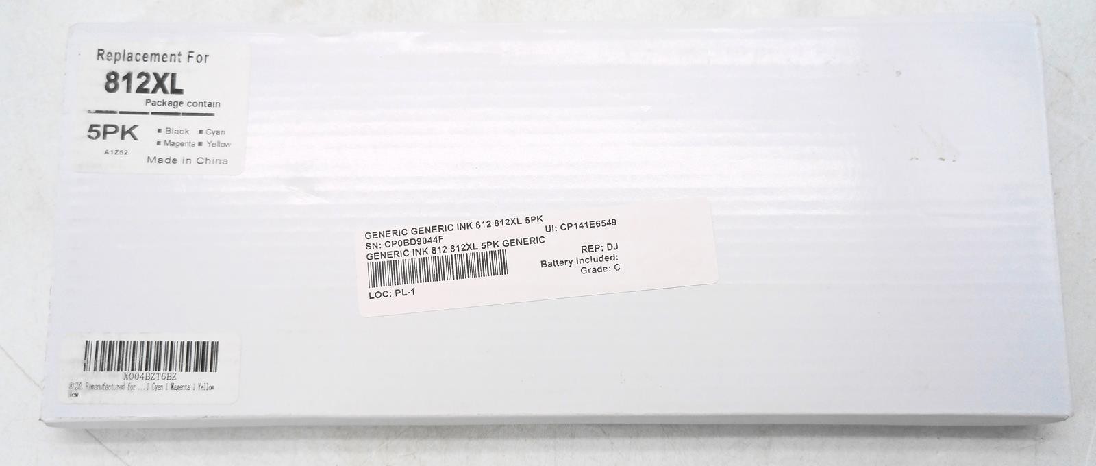NEW OPEN-BOX COMPATIBLE REPLACEMENT FOR EPSON 812XL 5-PK BK/C/M/Y