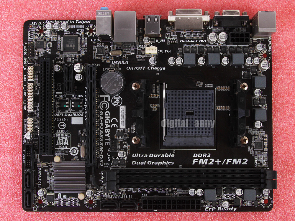 Gigabyte GA-F2A88XM-DS2 Motherboard Socket FM2+ DDR3 AMD A88X