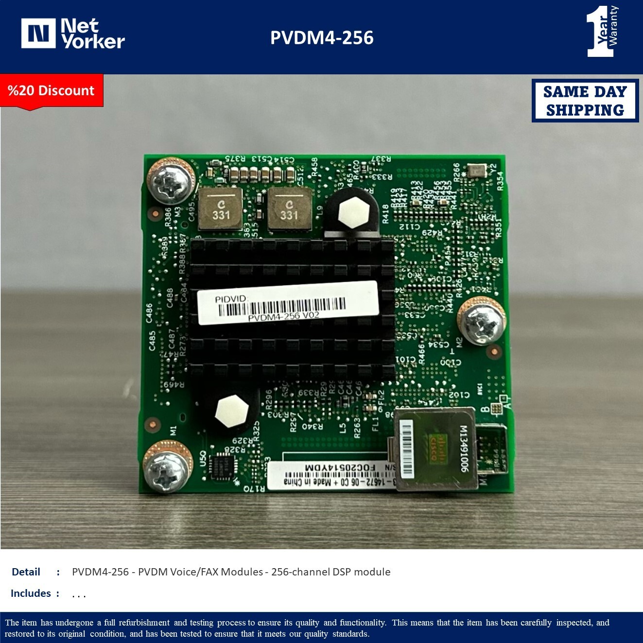 Cisco PVDM4-256 256-Channel High-Density Voice / Fax  DSP Module-Fast Shipping