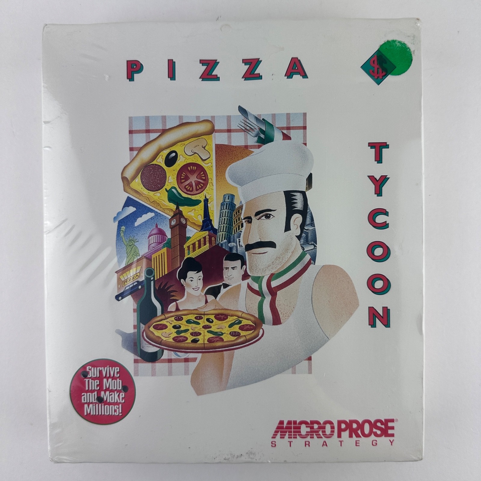 Vintage Pizza Tycoon Micro Prose PC Game CD-ROM IBM Big Box NEW NIB *RARE*