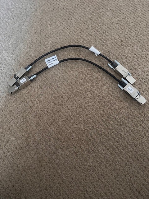 (Lot of 2) Cisco STACK-T2-50CM V03 800-40805-03 AO 50cm Length Stacking Cable