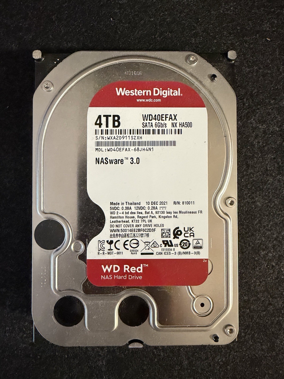 WD Red WD40EFAX 4TB SATA 3.5” 5400 RPM HDD