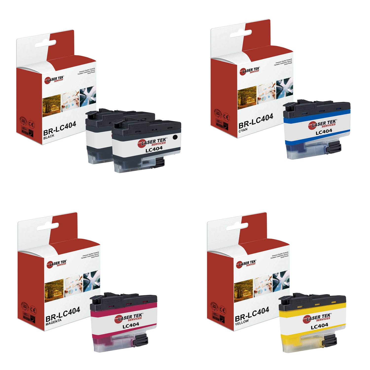 5Pk LTS LC402XL BCMY HY Compatible for Brother MFC-J5340DW J6540DW Ink Cartridge