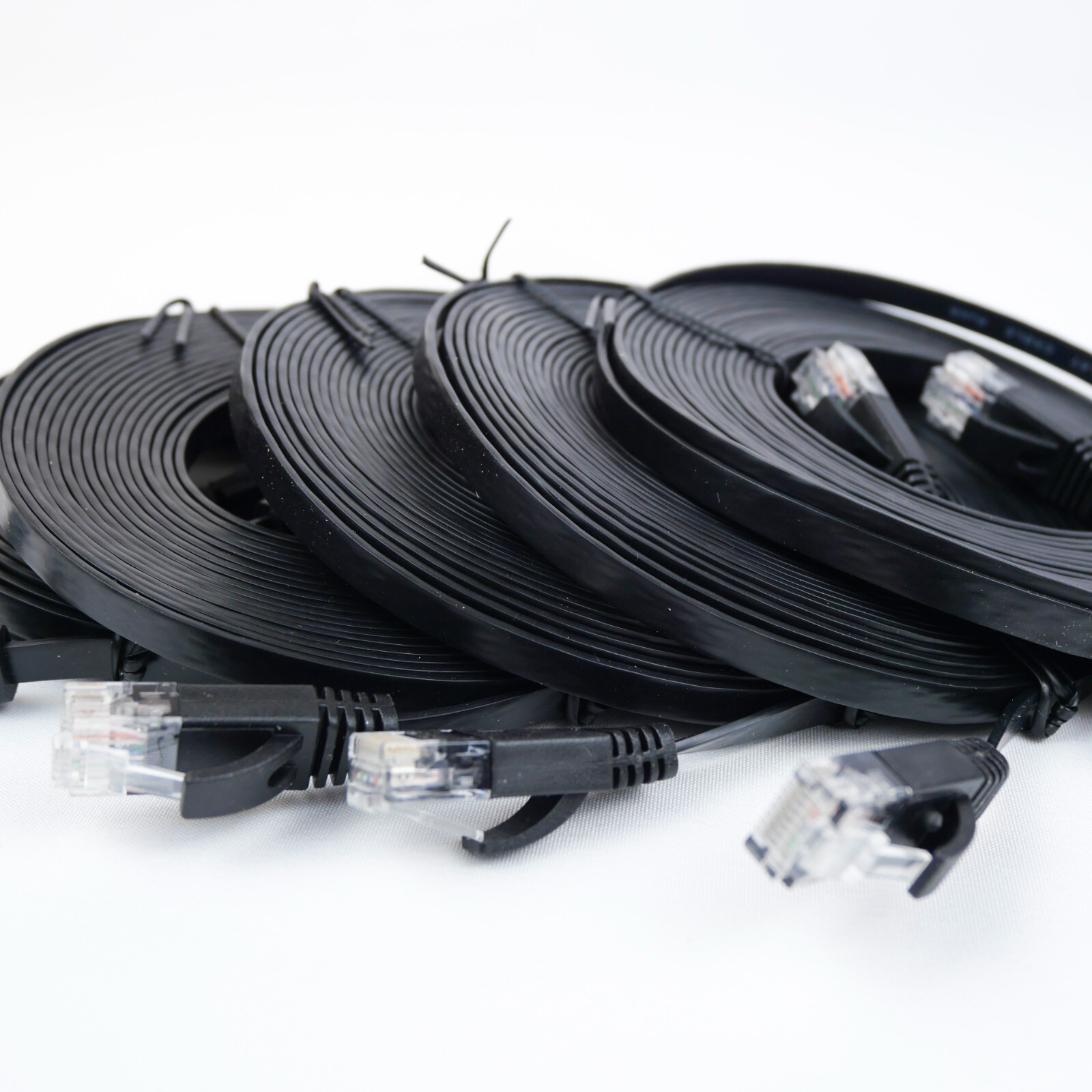 CAT6 Flat Ethernet Cable, 15ft 6-Pack (Black) X002OOJEQ7