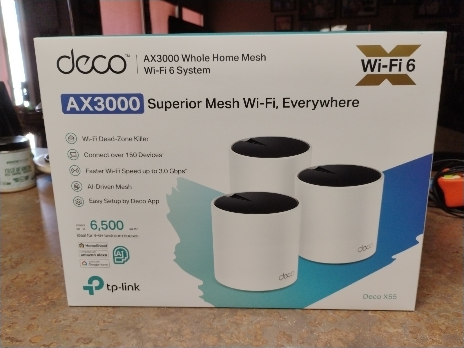 TP-Link Deco AX3000 WiFi 6 Mesh System(Deco X55) - Covers up to 6500 Sq.Ft.