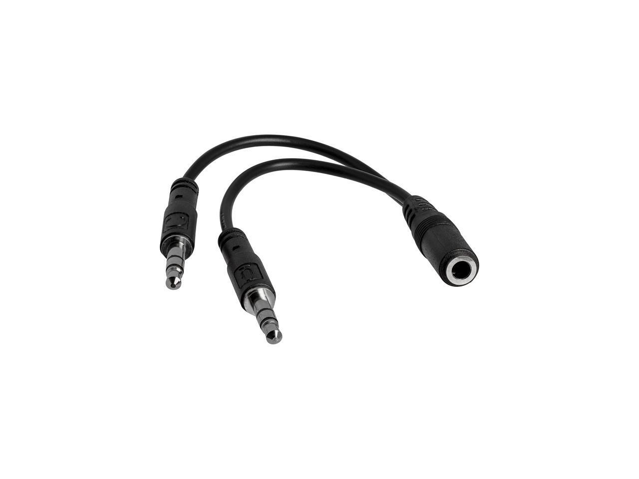 StarTech.com MUYHSFMM 3.5mm 4 Position to 2x 3 Position 3.5mm Headset Splitter A