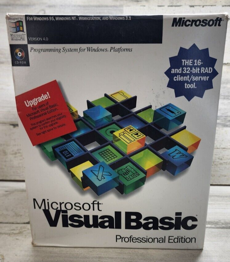 Microsoft Visual Basic Pro Professional Edition 4.0 PC Windows 95 NT 3.1