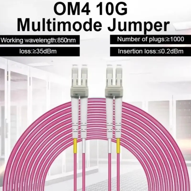 [2pcs] Duplex OM4 LC/LC 40Gbps 100G Fiber Optic Patch Cord Multimode LSZH 2.0mm