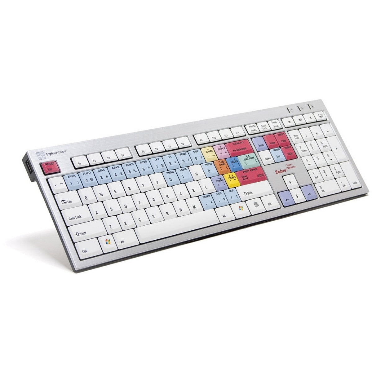 Logickeyboard Sabre Travel Reservation Slim Line PC Keyboard Shortcut Keyboard