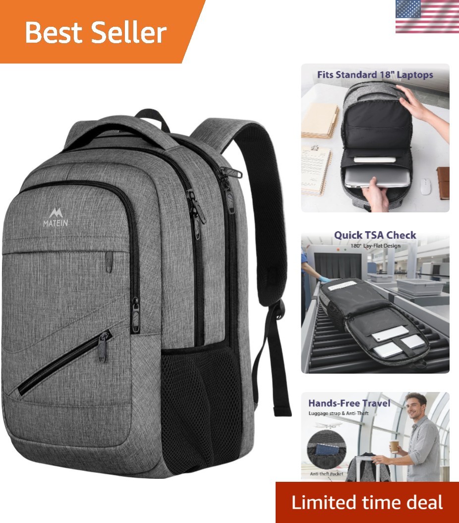 Stylish 18 Inch Water Resistant Laptop Backpack - 50L for Business & Travel