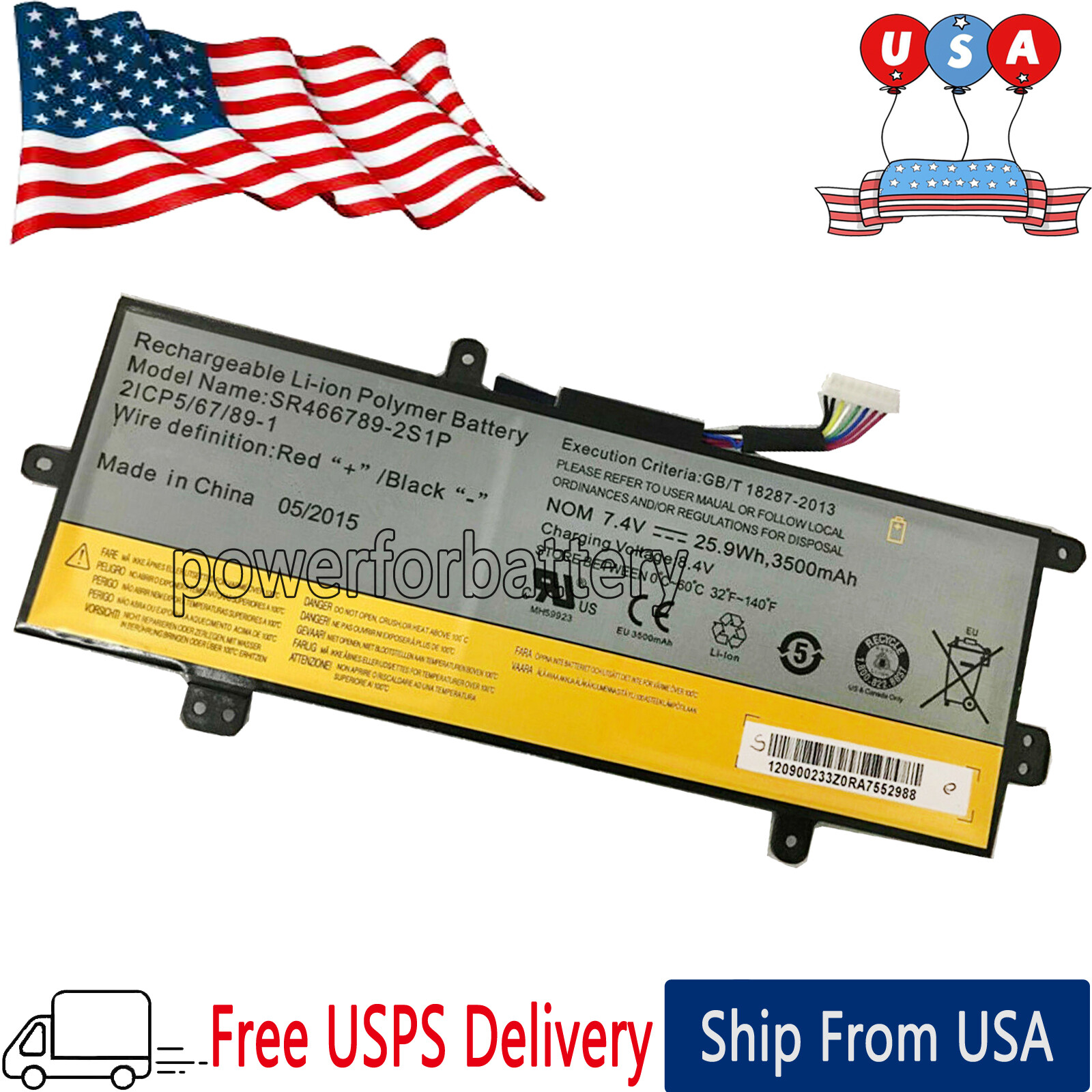 7.4V 3500mAh SR466789-2S1P New Battery for HISENSE CHROMEBOOK C11 Series 7