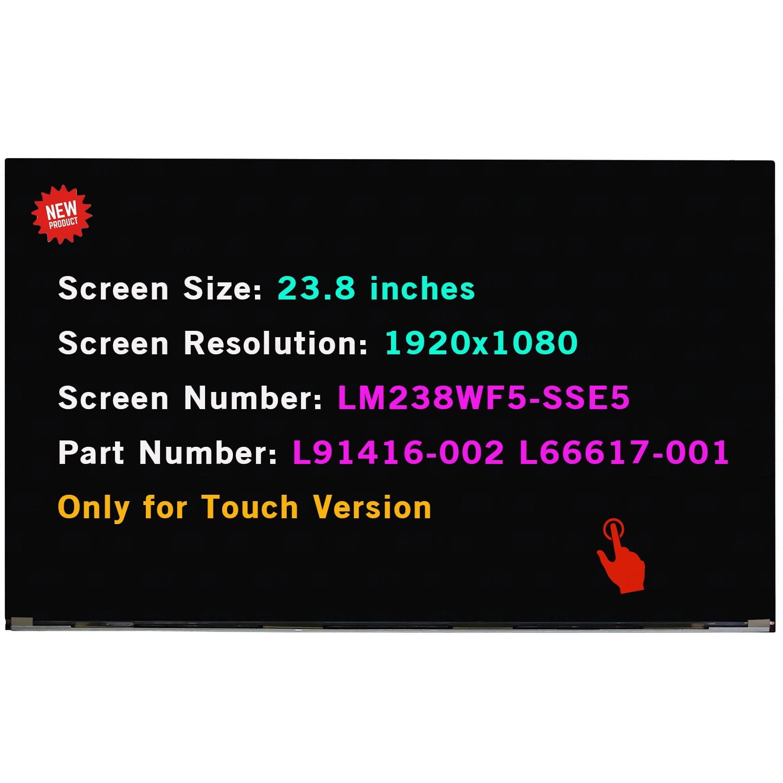 New LCD Touch Screen Display for HP 24-dp0158qe 24-dp0160 LM238WF5-SSE6 1080p