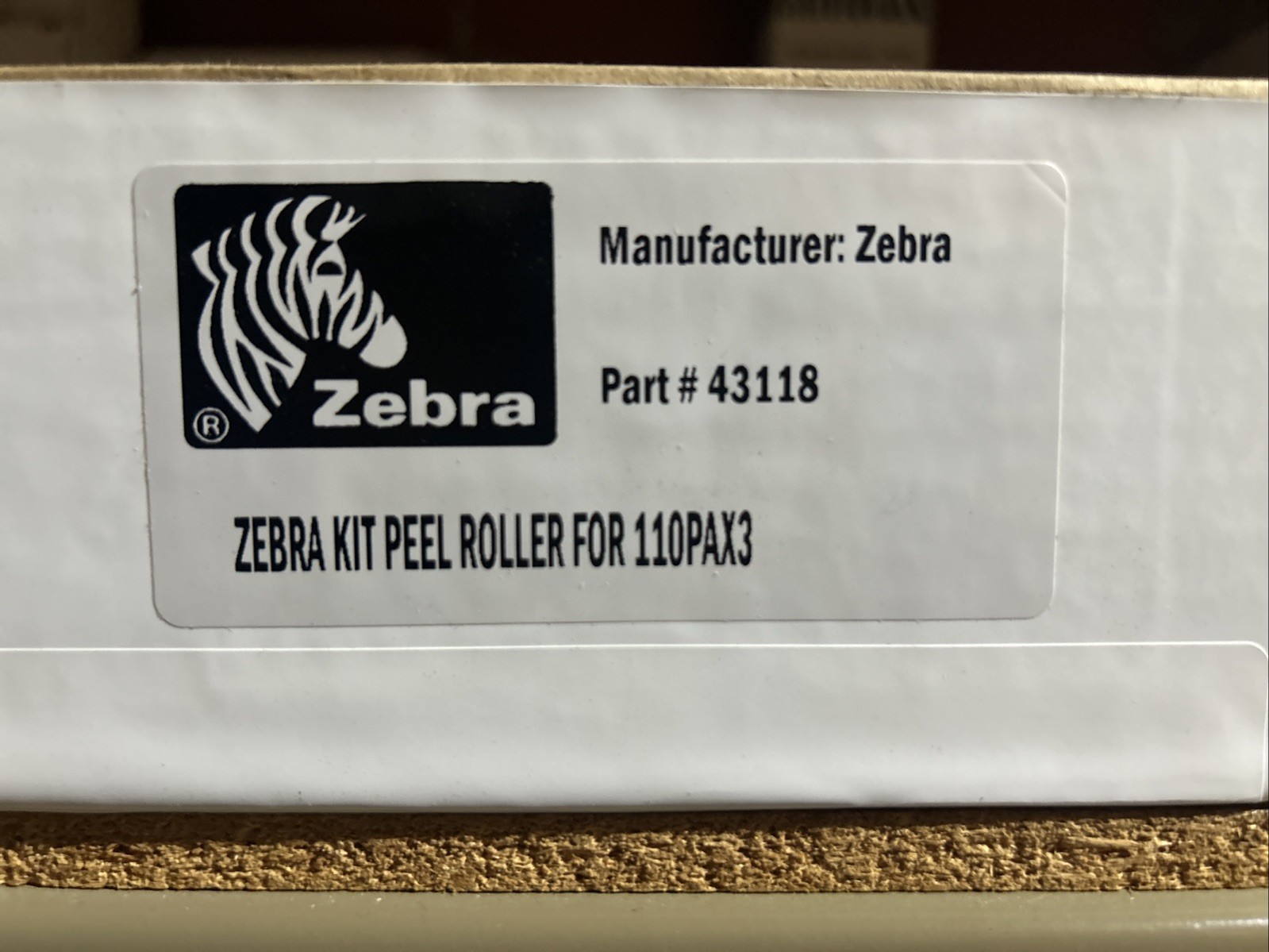 Zebra #43118 Peel Roller for 110Pax3 Thermal Printer Genuine OEM